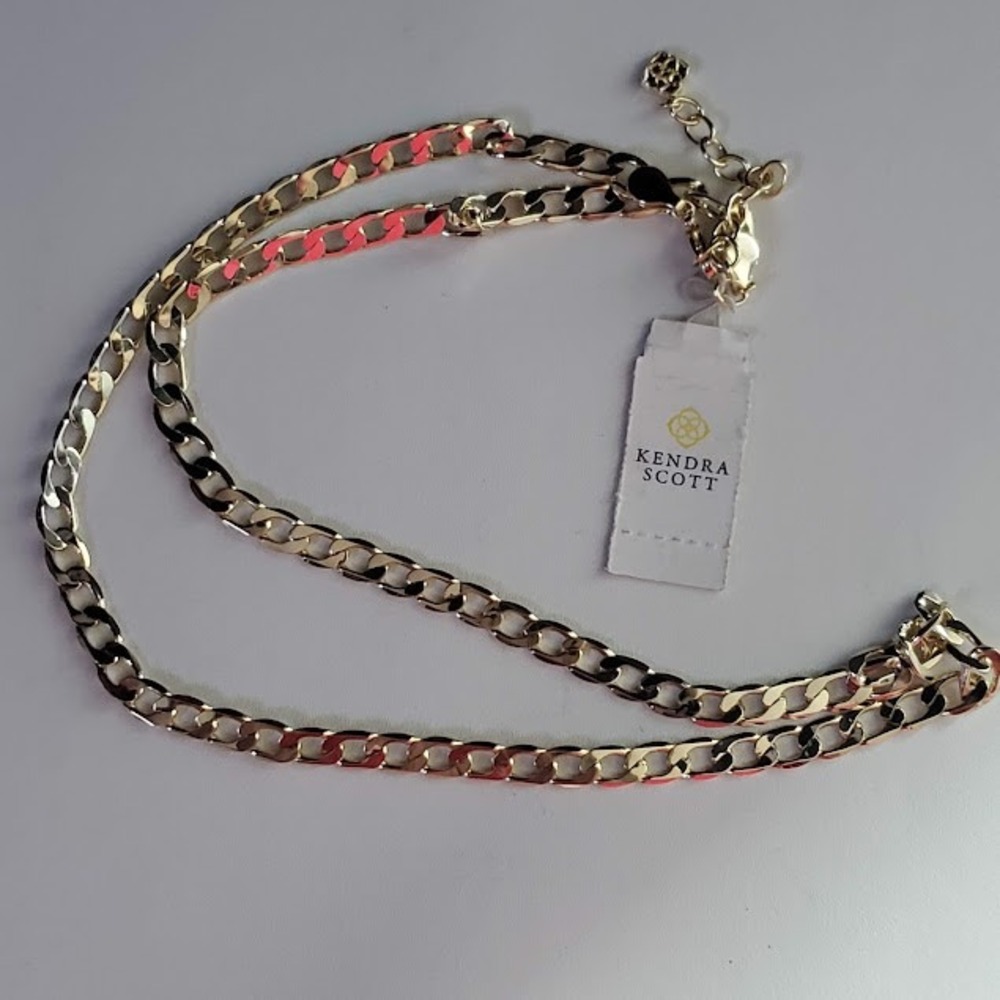 KENDRA SCOTT Ronnie Gold Curb Link Necklace Adjustable 18 - 22" NWT $60 MSRP